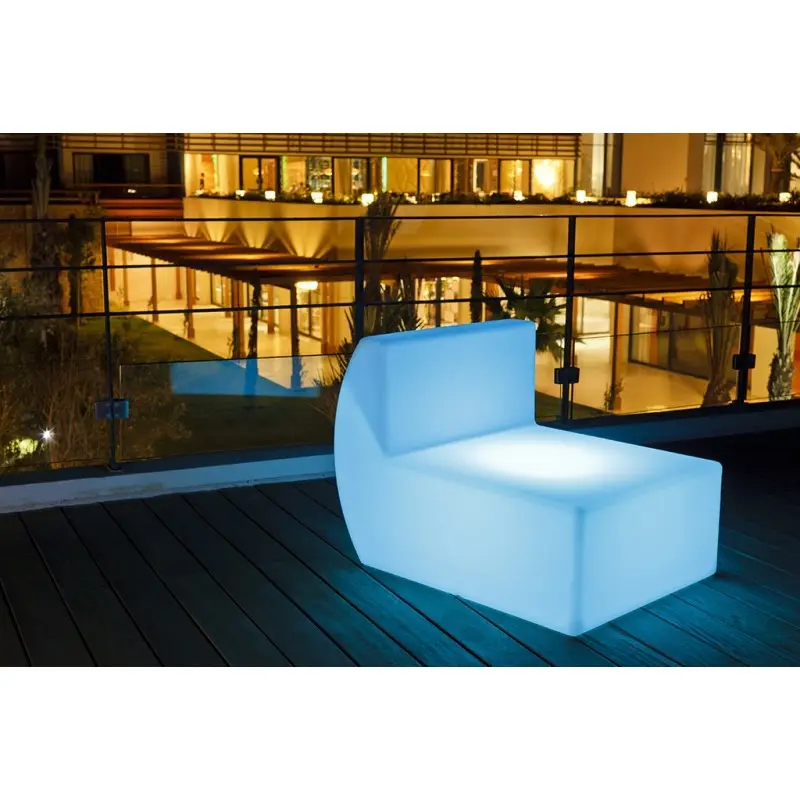 RGB şarj edilebilir Led işıklı şişme mobilya açık kesit modüler sandalye