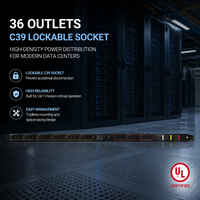Armoire serveur verticale 48U haute densité avec PDU intelligent 60A 415V et 36 prises C13 C19