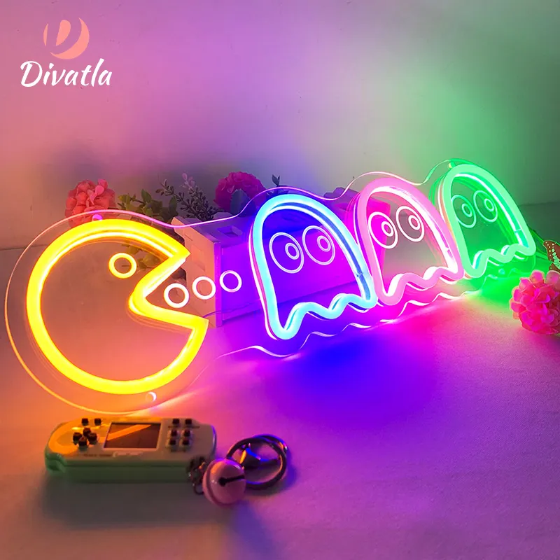 Wholesale Led Flex Neon Gaming Decoration Lights Acrylic Base Board Neon Sign For Game Room Led Sign