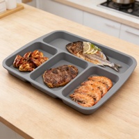 Plaques de cuisson en silicone personnalisées, écologiques, sans BPA, résistantes à la chaleur, avec compartiments, réutilisables pour la cuisine domestique