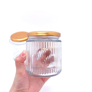 Bình Đựng Thực Phẩm Thủy Tinh Trong Suốt Thiết Kế Dập Nổi 200Ml 280Ml 380Ml Có Vít Nắp Kim Loại - Product Image 5