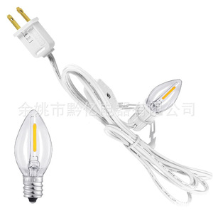 E12 Bulb Holder <b>With</b> 303 Gear <b>Switch</b> Us <b>Plug</b> Candle Light Lamp Holder Indoor Use Plastic Screw Type - Product Image 1