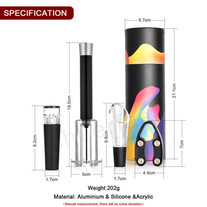 Support pour ajouter votre logo Outil d'ouverture de <span class=keywords><strong>vin</strong></span> à pression d'air avec verseur de bouteille <span class=keywords><strong>Bouchon</strong></span> sous vide 4pcs Set Air Pressure Opener Kits - Product Image 2