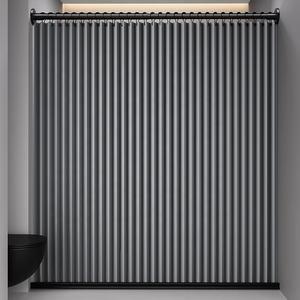 <span class=keywords><strong>Rideau</strong></span> <span class=keywords><strong>de</strong></span> <span class=keywords><strong>douche</strong></span> pliable moderne personnalisé en lin épais, imperméable, à fermeture magnétique bidirectionnelle, en polyester durable et écologique - Product Image 1