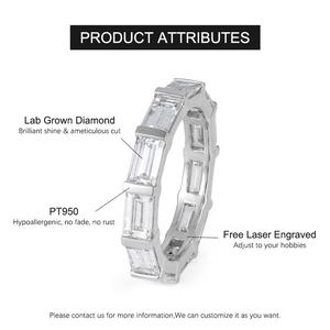 Anillos de Eternidad con Diamantes Cultivados en Laboratorio con Corte Baguette HPHT, Joyería de Moda Goldleaf, Anillos de Boda con Diamantes de Laboratorio PT950 VVS DE - Product Image 6