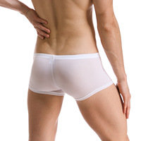 Boxers pour hommes de luxe ultra-fins en soie glacée transparente, taille basse, doux, respirants et extensibles, sous-vêtements masculins, marque privée personnalisée