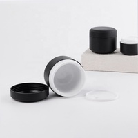 Envase de Gel para uñas de 5g, 15g, 20g, 30g, 50g, tarros cosméticos de PP, tarro elegante de doble pared, tarros de plástico negro mate con tapas