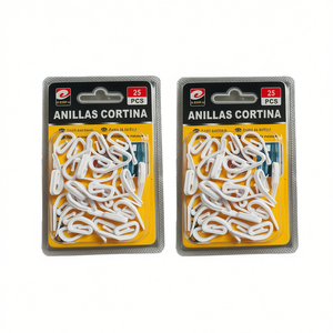 Anillas Cortina Plastic <b>Curtain</b> <b>Hooks</b> 25 Pcs White For <b>Curtains</b> And Drapes - Product Image 3