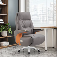Chaise de bureau en cuir de luxe confortable Vente directe d'usine Chaise de bureau en cuir véritable avec dossier haut de gamme du PDG