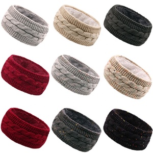 Bandeaux de sports d'automne et d'hiver européens et américains plus <span class=keywords><strong>cache</strong></span>-oreilles chauds tricotés en polaire - Product Image 1