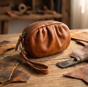Portefeuille pour femme en cuir de vachette de luxe, porte-monnaie en cuir véritable, pochette pour cartes de crédit - Product Image 3