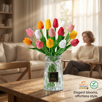 Tulipes artificielles réalistes en PU, effet toucher réel, pour décorations de Pâques, de Noël, de la maison et les bouquets de mariage