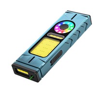 Lampe de travail EDC 650 lumens, laser vert COB UV RGB, 56,7 g, rechargeable par type C, IPX4, lampe torche multifonction magnétique pour le camping