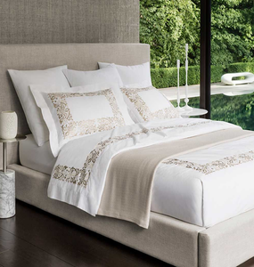 Juego de Ropa de Cama Deeda de Lujo, 100% Algodón Satén <span class=keywords><strong>Blanco</strong></span>, Bordado de 5 Estrellas, 4 Piezas, Tamaño Queen, para Hogar u Hotel - Product Image 1