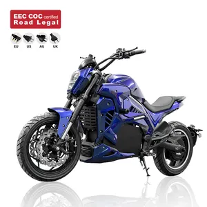2024 HEZZO motocicleta eléctrica 72V 5000W 120AH de largo alcance 130Kmp Scooter de carreras EEC COC Ducati Monster Road Legal MOTO Electrica