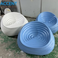 Fauteuil de salon moderne en fibre de verre à motif vague, chaise d'appoint spirale créative, canapé individuel Vortex pour décoration extérieure de jardin