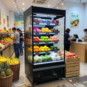 Vitrine réfrigérée économique et conviviale avec rideau d'air pour la présentation de salades et légumes frais biologiques pour les petites boutiques bio - Product Image 5