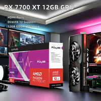 AS-US Gigabyte UNTUK MSI Radeon RX 7700 XT 12GB GPU PC Gaming AMD kartu Video independen GDDR6 PCI Express 3.0 grafis Ca