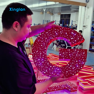 <span class=keywords><strong>Letras</strong></span> Iluminadas <span class=keywords><strong>con</strong></span> Luz de Estrellas de Alta Gama, Personalizadas, <span class=keywords><strong>Letras</strong></span> Metálicas 3D <span class=keywords><strong>con</strong></span> Retroiluminación LED para Comercios de Lujo - Product Image 1