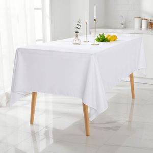 Black Solid Pattern Durable Tablecloth 60x102 Inch 6 Feet Stain/Wrinkle Resistant Washable <b>Table</b> Cover for - Product Image 5