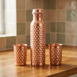 Juego de Botellas de Agua de Cobre Ecológicas Certificadas, con Revestimiento Anticorrosión, Diseño Martillado, en Caja de Regalo Personalizada - Product Image 2