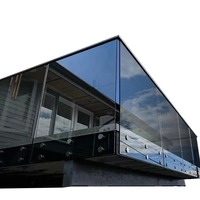 Rampe de terrasse contemporaine en acier inoxydable pour balcon intérieur en plexiglas Rampes en verre pour villa extérieure Rampes de toit et de terrasse