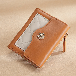 Trendy Korean Style Women's Short Wallet Multi-Card Slot Buckle <b>Purse</b> with Zipper PU Leather Coin Pocket - Product Image 6
