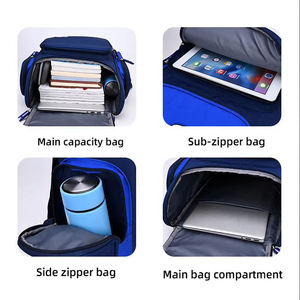 Sacs à dos scolaires grande capacité très demandés, en polyester, multi-poches, imperméables, pour enfants - Product Image 4