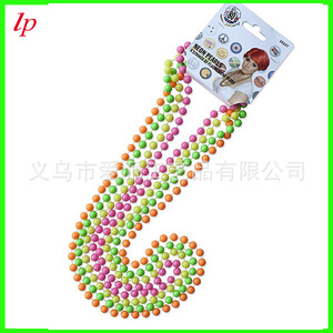 สร้อยคอลูกปัดนีออน 80 ซม. สี่สี อุปกรณ์ประกอบงานปาร์ตี้ โซ่ลูกบอลพลาสติก สำหรับทุกเพศ LPP4216 - Product Image 4