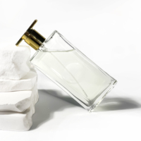 Vente chaude - Flacons d'huile de parfum rectangulaires en verre transparent - Emballage cosmétique - Flacon de parfum personnalisé 80 ml