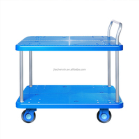 Chariot à plateforme pliable à quatre roues en métal robuste de 400 kg, certifié ISO, noir, 600x400 mm, avec roues en PU