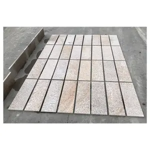 Carrelage en granit jaune rouillée, carreaux pour projets extérieurs, en granit flamme G682, vente en gros