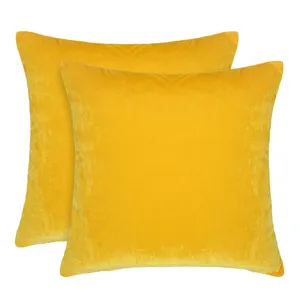 奢华芥末黄色天鹅绒抱枕天鹅绒套枕头装饰靠垫天鹅绒直接沙发枕最优质