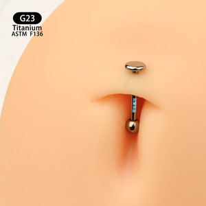 Piercing à bille à fond plat en titane G23, bijoux de corps unisexe ASTM F136 - Product Image 1
