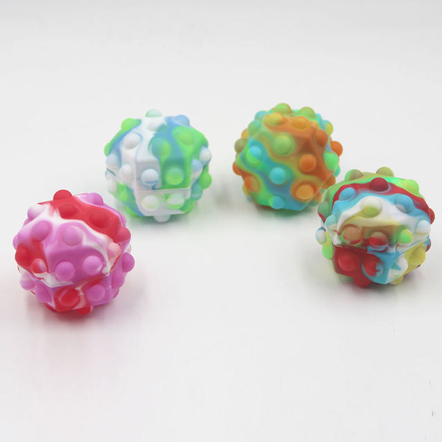 Hot New Design 3D Pinch Stress Ball Squeeze Silicone Push Pops Fidgets Sensory Toys Stress Relief Bubbles Balls Toy