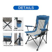 Silla de Camping Plegable E-RIKE, Resistente, Personalizada, Portátil, con Marco de Acero y Respaldo Alto Reforzado, en Tela Oxford 600D