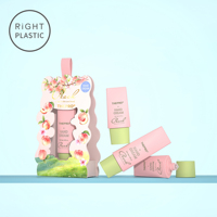 Tube en plastique PE rose personnalisé RiGHT PLASTIC TOA, vide, 30/50 ml, pour crème solaire, crème pour les mains et le visage, emballage cosmétique