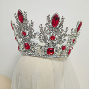 Diadème de concours de beauté européen américain, alliage exquis, électroplaqué, couronne de mariage, anniversaire, reine, strass, fiançailles - Product Image 6
