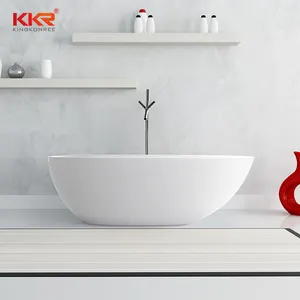 KKR Modern banyo küveti yapay taş reçine katı yüzey bağlantısız küvet