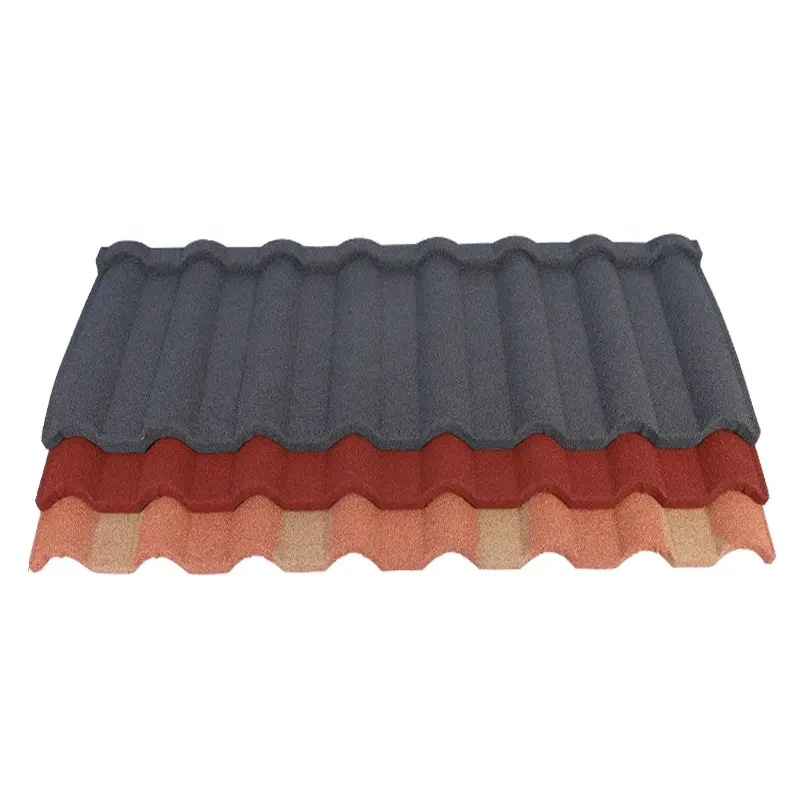 アルミニウム亜鉛屋根板波状石コーティング屋根タイルカラフルな砂コーティング鋼屋根タイル屋根板