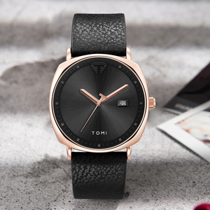 Montre pour homme TOMI, montre de sport minimaliste, calendrier, cuir, décontractée, quartz - Product Image 4
