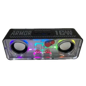 Cyberpunk Phong Cách Dual-Loa Không Dây Cho Bt Loa 10W Công Suất Đầu Ra Với RGB LED Thép Nhỏ Pháo Bass Màng - Product Image 1