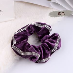 โดนัทรัดผมกำมะหยี่คริสตัลวิบวับหรูหราใส่สบาย,ยางรัดผมที่คาดผมผ้าวับพลอยเทียมประกายเพชร - Product Image 2