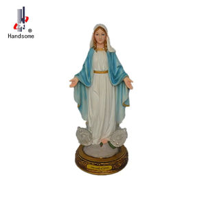 <span class=keywords><strong>MARIA</strong></span>, Estatua de la Virgen María pintada a mano, decoración religiosa de poliresina personalizable para el hogar, decoración navideña, artesanías de resina virgen - Product Image 3