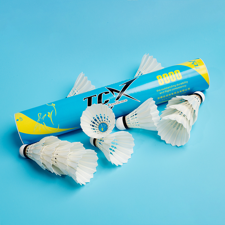 TCX 8000 Good Quality Feather Badminton Shuttlecock Hot Selling in Markets Factory Direct Supply Badminton for Advanced Using
