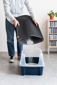 เสื่อดักทรายแมวทำจากรังผึ้งสองชั้นวัสดุกันน้ำควบคุมการกระจายของเสียแมว - Product Image 5