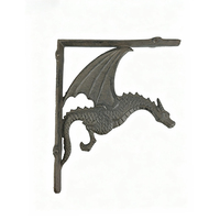 Support d'angle mural triangulaire en fonte en forme de dragon, étagère de rangement suspendue, style Art Déco, support de charge durable
