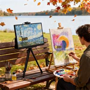 14-inch Portable Gaming Dual Screen LCD <strong>Computer</strong> Portable Foldable Laptop <strong>Monitor</strong> Extender Triple Screen Office Gaming <strong>Monitor</strong> - Product Image 3