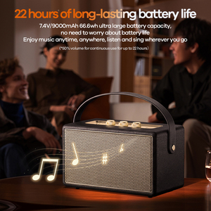 Altavoz Bluetooth de 80/160W con Carcasa de Madera, Reverb, 9000mAh*2, 22H de Reproducción y Soporte para Instrumentos, Salida de Alta Potencia de 160W, Disfruta de un Sonido Potente - Product Image 4