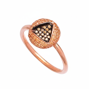 Minimalist Citrine <b>CZ</b> Triangle Shape Round Design Wholesale Handcrafted 925 Sterling Silver Jewelry <b>Ring</b> - Product Image 2